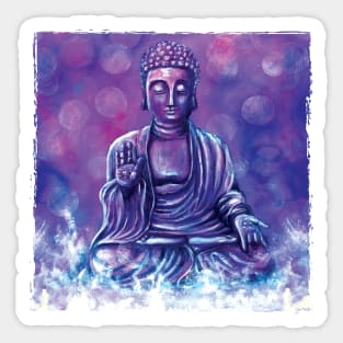 Serenity- Spiritual Buddha - acrylic painting - Meditate your spiritual journey Sticker